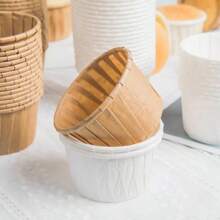 Envoltorios de papel para magdalenas de 50 piezas, estuches para tazas de hornear, cajas para Muffins, herramientas de decoración de pasteles de cocina, molde para pasteles KUQA - Blanco - Ver 10