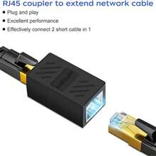 RJ45 Coupler, Ethernet Cable Extender Adapter, Compatible With Cat7/Cat6/Cat5e/Cat5 Ethernet Cables, For PC, Router, Modem