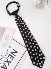 1条女士优雅珍珠装饰领带，休闲百搭领带，日式预系领带，个性化风格，适合派对、活动、演出和日常穿着，也可作为圣诞装饰。 - 彩色 - 查看 7