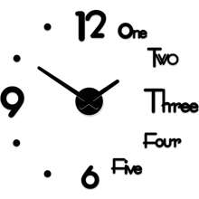 1 件创意黑色亚克力 DIY 组装挂钟，现代简约欧美风格家居装饰（不含电池） - 彩色 - 查看 2