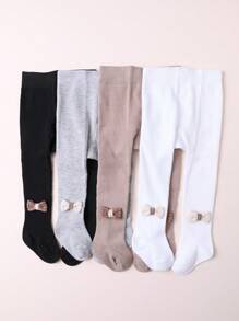 4 件装女童紧身裤连裤袜，适合日常穿着，适合所有季节的常规款式 - 彩色 - 查看 12