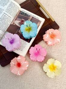 6/4/1 pièce Pince à cheveux à fleur en forme de cœur bouclée pour femmes et adolescentes, pince à cheveux hawaïenne pour cheveux épais de 7,5 cm, accessoire de cheveux de style doux, parfait pour le quotidien, les sorties, les dates, les fêtes et les mariages. Accessoires de cheveux de mode pour la plage, cadeau idéal pour les amies!