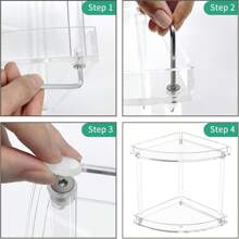 1 pièce Organisateur de salle de bain à 2 étages en acrylique, Étagère de rangement de salle de bain transparente pour le coin, Étagère d'angle à 2 couches pour le rangement de maquillage