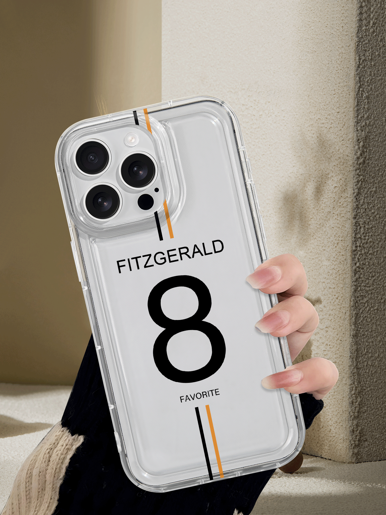 1 pieza Funda de teléfono a prueba de caídas con diseño de fútbol personalizado compatible con iPhone 16 Pro Max/16 Pro/16 Plus/17 Pro Max/Air - Negro - Añade 2