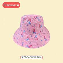 1 件婴儿/幼儿/儿童卡通印花渔夫帽，0-6 岁，可调节宽边沙滩太阳帽，防紫外线 UPF50+
