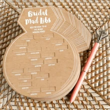 50pcs Bride-To-Be Game, Ring Mad Libs Card, Wedding Gift Game, Engagement Party, Bachelorette Party, Kraft Paper, Wedding Keepsake, Collect Guest Blessings, Anniversary Memento, Wedding Games, Party Games Summer Birthday Gifts Beach Back To School School Supplies Room Decor