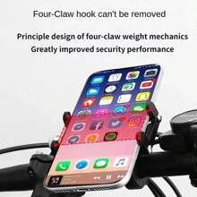 Bicycle Smartphone Holder Bracket, Bike Navigation Mount, Available In Black, Red, Gray For Mountain Bike, Shock-Absorbing Bicycle Phone Holder