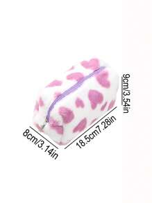 1 Stück Stifteetui in Kissenform, verschiedenfarbiges Herzdesign für Stationäraufbewahrung, verwendbar zur Aufbewahrung von Schreibstiften, Radiergummi und Linealen, Bürobedarf, wichtiger Schulbedarf für die Schulanfang