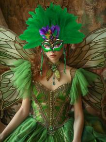 1 st. Elegante veren vermomming masker hoofdtooi, carnaval hoofddeksel, showgirl kostuum accessoires voor vrouwen