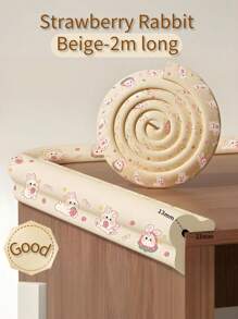 2 Meters Long Beige Baby Anti-Collision Strip, Anti-Collision Corner Cloud-Shaped Foam Elastic Material, Cartoon Design, Free Cutting, Self-Adhesive, Easy To Use After Tearing, Not Easy To Leave Marks Table Corner Protection Anti-Knock Furniture Protective Cover