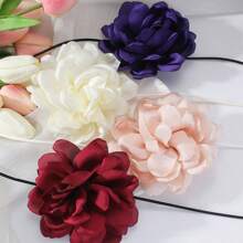 1件装大号红色花朵颈链，女士晚装 - 紅色 - 查看 6