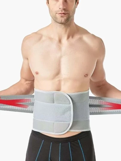 Cinturón de soporte lumbar gris, faja lumbar transpirable con almohadilla, unisex, adecuado para trabajos y labores físicas pesadas, escoliosis