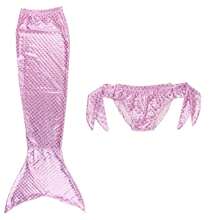 Traje de baño de disfraz de sirena para niñas, trajes de cola de sirena, ropa de disfraz que se puede nadar con pantalones cortos, se necesita usar con aletas - Multicolor - Ver 20