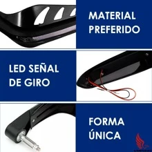 Vmingo Hollow Motorcycle Grip Covers With Led Light Handguard Universal Handlebar Protector Hand Guard - Black - View 5