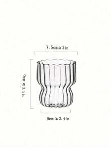 1pc/ Lovely Wind Premium Milk Coffee Cup Juice Cup Niche Cup Striped Breakfast Cup Coffee Cold Drink Cup - Glass - View 8