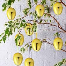 8/14pcs Gold Easter Eggs, 2.4 Inches (6cm) High Metal Plastic Hollow Eggs For Easter Hunting, Basket Fillers, Party Favors - Gold - View 4