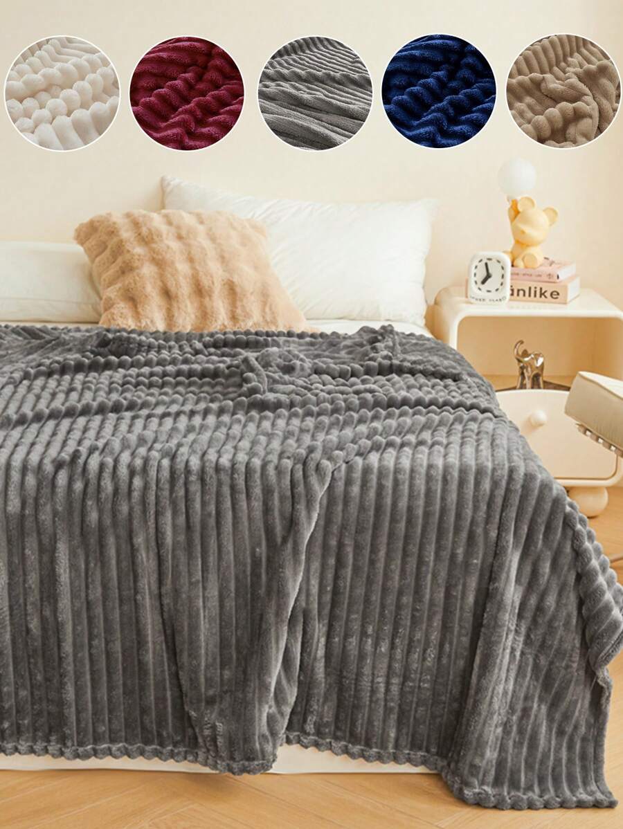1pc Solid Color Blanket, Bedding, Cozy And Warm Blanket, No Shedding And Easy Care, Soft & Fuzzy Blanket, Simple Style Home Textile, Multi-Purpose Blanket For Sofa, Bedroom, Living Room, Decorative Blanket For Bed, Couch, Sofa, Suitable For All Seasons, Room Decor, Bedding Gifts, Machine Washable, Ideal Easter Gift, For Mother's Day Gift, Perfect Holiday Gift, Guest Room, Hotel, Machine Washable