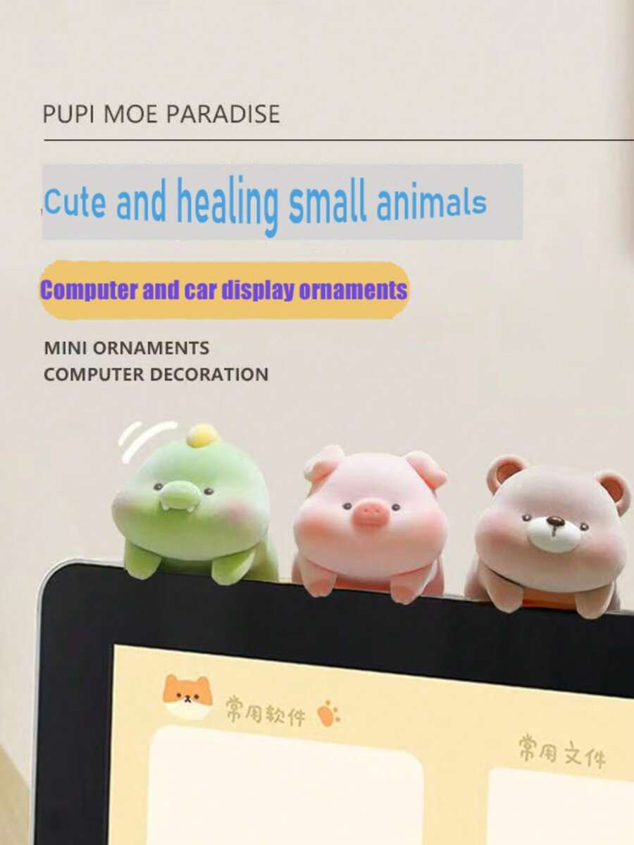 Cute Pet Cartoon Furry Mini Cute Little Ornaments Car Computer Screen Monitor Ornaments