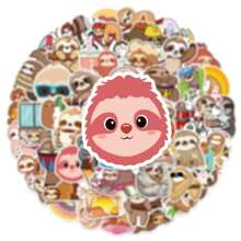 50 张可爱树懒涂鸦贴纸，装饰派对滑板手机壳水杯吉他贴纸可 DIY 贴纸