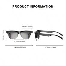 1pc Smart Glasses, Wireless Speaker, AI Translator, 8H Battery Life, Anti-Blue Light UV Protection, Voice Control Smart Glasses With Built-In Mic & Speakers, Duoecho Glasses For Gaming Meeting