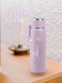 1pc Personalized Water Bottle Custom With Your Name 20oz Large Capacity Simple Style Water Cup Portable Carrying Rope Double Wall Vacuum 304 Stainless Steel Keep Warm For 12 Hours Or Cold For 24 Hours, 5 Colors For You To Choose,Brunch-Ready,Home & Living,Haunt Your Home,Souvenirs - Blue - View 2