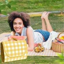 Covoraș de picnic pentru camping în aer liber Covoraș de plajă impermeabil pentru cort Covoraș de podea covoraș de gazon rezistent la apă Picnic poate transporta pernă mică pliabilă - Multicolor - Vizualizare 3
