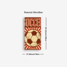 1 pièce Serviette de plage créative imprimée de football, serviette de plage à la mode adaptée à la piscine, aux vacances, à la plage, à la douche, serviette de plage multifonctionnelle, parfaite pour la plage d'été