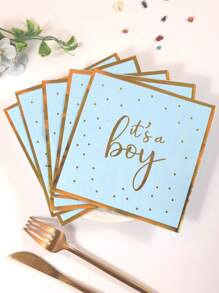 20pcs It's A Boy Napkins Disposable Baby Shower Napkins For Boy Baby Shower Paper Beverage Napkins Baby Boy Shower Party Decorations For Gender Reveal