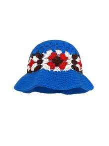 1pc Women's Handmade Crochet Bucket Hat, Colorful Handknitted Beanie Suitable For Casual Bohemian Street Wear - Multicolor - View 13