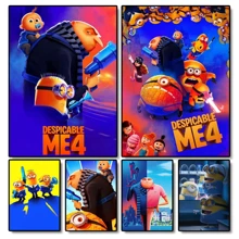 1pc Wall Arts Posters Anime Vintage D - Despicable Daddy 4 Posters Fancy Living Room Bar Wall Painting Retro Decorative Painting In The Middle, Suitable For Living Room, Dining Room Or Bathroom, Room Decoration, High Quality Without Frame, Indoor/Outdoor Canvas Art, Frameless