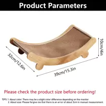1 件装剑麻猫抓板带猫床，剑麻猫抓板休闲椅，室内垂直猫抓柱玩具，木制猫家具（中号） - 黃色 - 查看 6