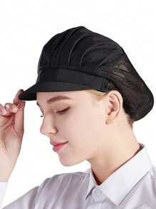 1/2顶男女通用防静电防油厨师帽，适用于厨房、面包房、餐厅、工厂、食堂