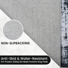 Sour Lemon 8x10 Area Rugs For Living Room, Large Machine Washable Area Rug, Non Slip Vintage Retro Rugs For Bedroom, Soft Boho Abstract Rug Foldable Carpet Rugs For Living Room Home Office Decor - Grey Black - 查看 4