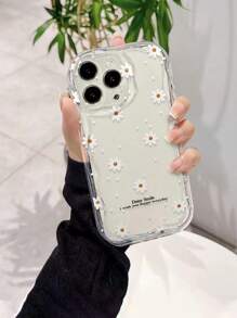 奶油色纹理波浪边亮面花卉彩绘防摔手机壳，兼容 XR/7/8、 16/11/16Pro/16Plus/16ProMax/16E/15ProMax/13/14/12/XS/XR/7G/8P，以及三星 Galaxy S25/S25Plus/S25Ultra/A16/A36/A26/A56/A50 - 彩色 - 查看 4