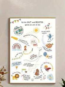 Selbstliebe & Innere Stärke Leinwandposter - ungerahmt, moderne Kunst Dekoration für Schlafzimmer, Kinderzimmer und Klassenzimmer