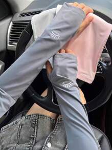 1 par de mangas longas unissex, mangas leves de proteção solar para ciclismo e direção, frescas e respiráveis