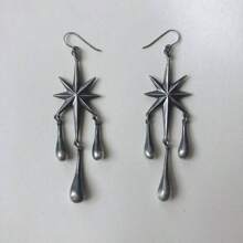 1 Pair Metal Sunflower Teardrop Pendant Earrings, Suitable For Women's Daily/Party Wear