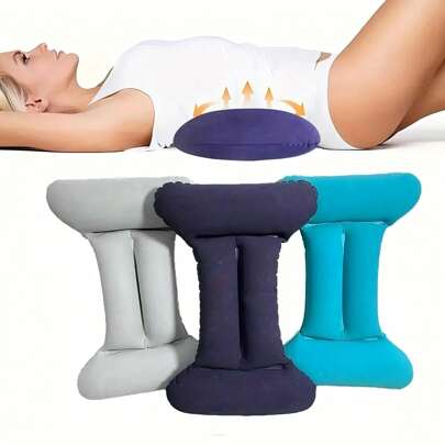 1pc/3pcs, Inflatable Pillow, Pillow Pad, Leisure Office, Ergonomic Inflatable Travel Pillow, Travel Car Plane High-Speed Rail, Waist Support, Backrest,