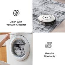 Sour Lemon 8x10 Area Rugs For Living Room, Large Machine Washable Area Rug, Non Slip Vintage Retro Rugs For Bedroom, Soft Boho Abstract Rug Foldable Carpet Rugs For Living Room Home Office Decor - Grey Black - 查看 5