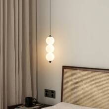 1 pieza Lámpara colgante LED moderna, ajustable a 3 colores, montaje al ras de la mitad metálica pulida con pantalla de acrílico, control de interruptor, cableado fijo, 110V-240V, incluye hardware de instalación - Apto para dormitorio, pasillo, iluminación acentuada