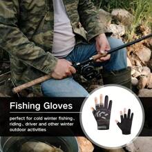 1 Pair Grey Arrow Fingerless Anti-Slip Gloves For Men & Women, Suitable For Fishing, Kayaking, Cycling, Rowing, Driving - Black - View 4