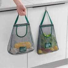 1 Piece Reusable Wall Mounted Vegetable Storage Mesh Bag, Durable And Sturdy Fruit Vegetable Mesh Bag, - Washable Wall Mounted Fruit Basket For Garlic, Potatoes, Onions Or Pantry - Multicolor - View 3