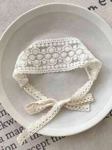 1 pièce Bandeau vintage à fleurs en dentelle pour filles/bébés, style scandinave frais, accessoire décoratif, convient pour un port quotidien, des fêtes, un cadeau