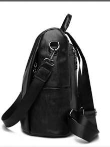 Vintage Soft Leather Anti-Theft Backpack High Capacity Kangaroo Shoulder Bag - 紅色 - 查看 3
