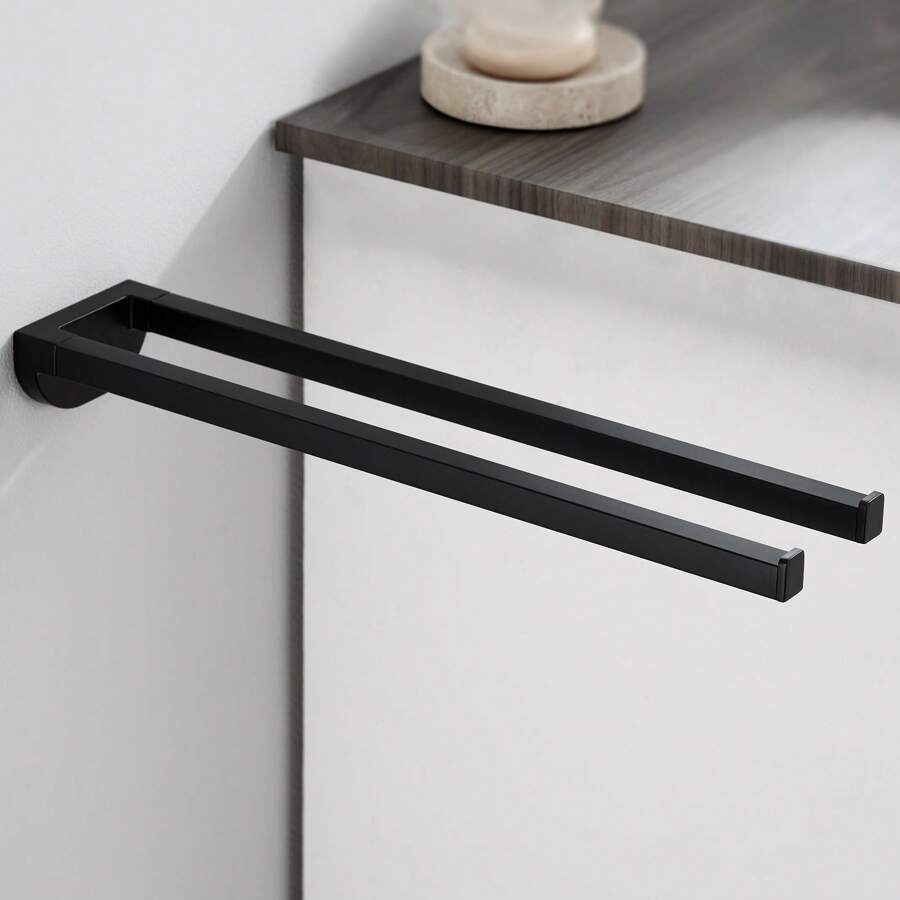 Double Towel Holder Stainless Steel Towel Holder Self-Adhesive Towel Rail Double 42cm 2 Arm Bath Towel Holder For Kitchen And Bathroom