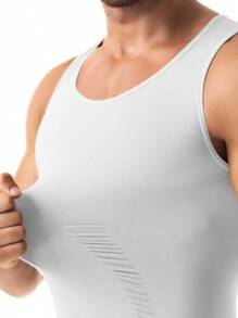 Men's Slimming Vest Tummy Control Shapewear Tank Top Chest Compression Shirt Body Shaper Gynecomastia Compression Undershirts Shaping Belly Abdomen Underwear Gym Workout - 白色 - 查看 7