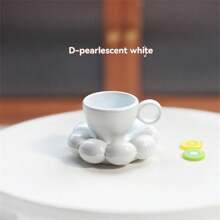 2pcs Mini Mugs, Mini Coffee Cups With Saucers, Miniature Doll House Accessories, Creative Shaped Mini Coffee Cups, Floral Dish Decor Toys, Nordic INS Viral Macaron Series Coffee Cups, Sunflower Coffee Ceramic Cup & Saucer Gifts Birthday Graduation - Multicolor - View 21
