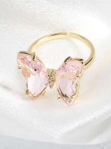 1 件奢华锆石蝴蝶装饰戒指，适合女性日常佩戴 - 戒指 - 查看 2