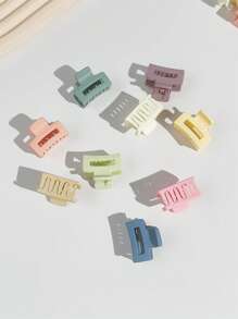 10pcs (Random Style) Elegant Dopamine Design Small Square Hair Clips, Suitable For Bangs, Side Hairline, Hair Accessory Decor