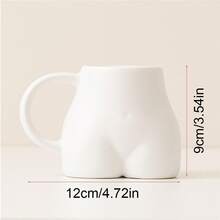 1 pieza Taza de cerámica asimétrica con forma de glúteo humano creativa y divertida de 300ml, taza de café/leche única para parejas, regalo del Día de San Valentín